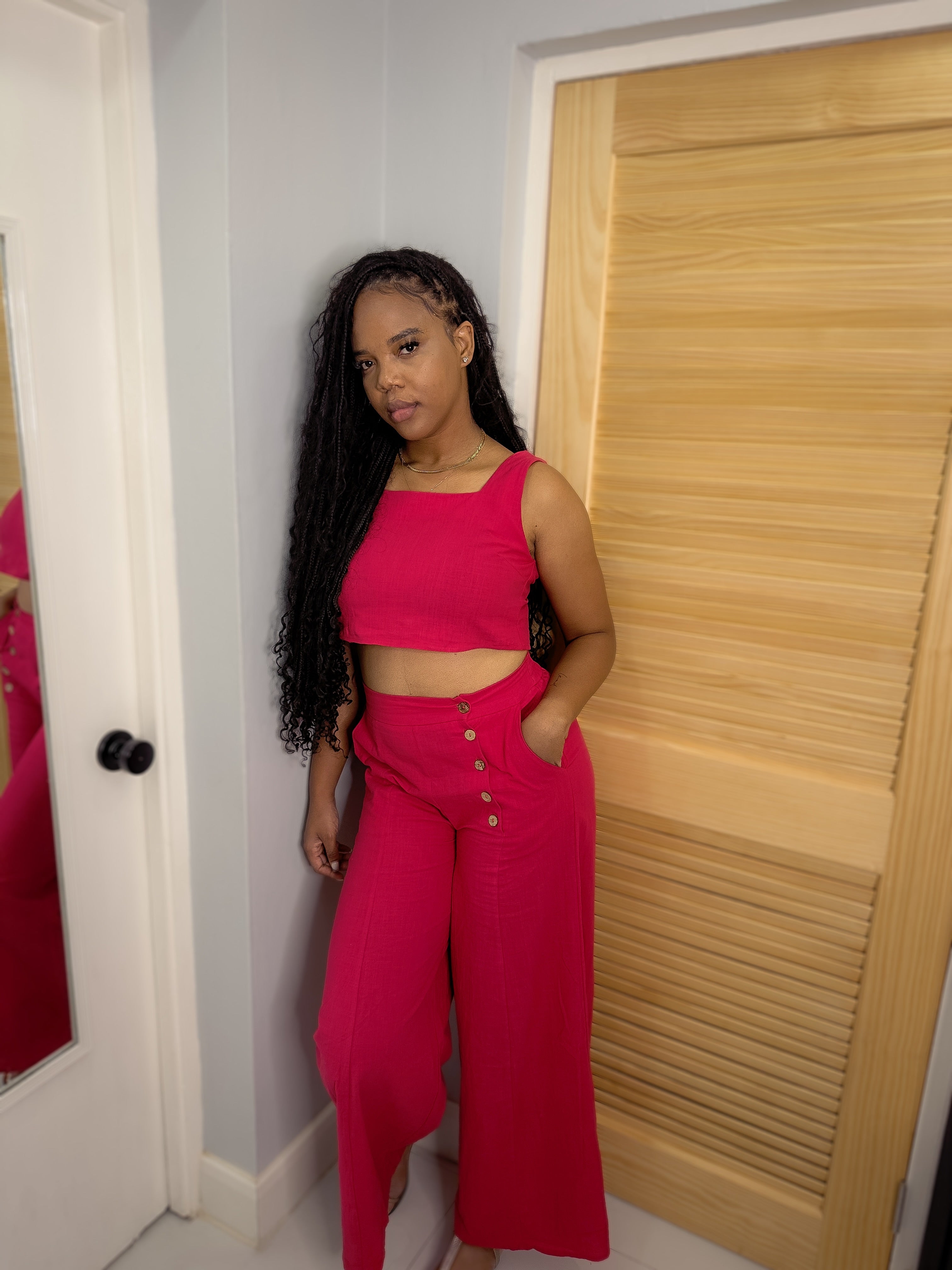 Monroe Wide-Leg Pants Set – Scarlet