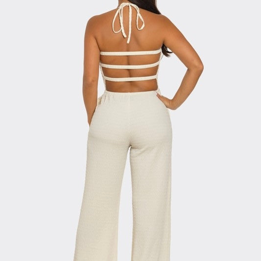 Isla Ivory Open Back Jumpsuit