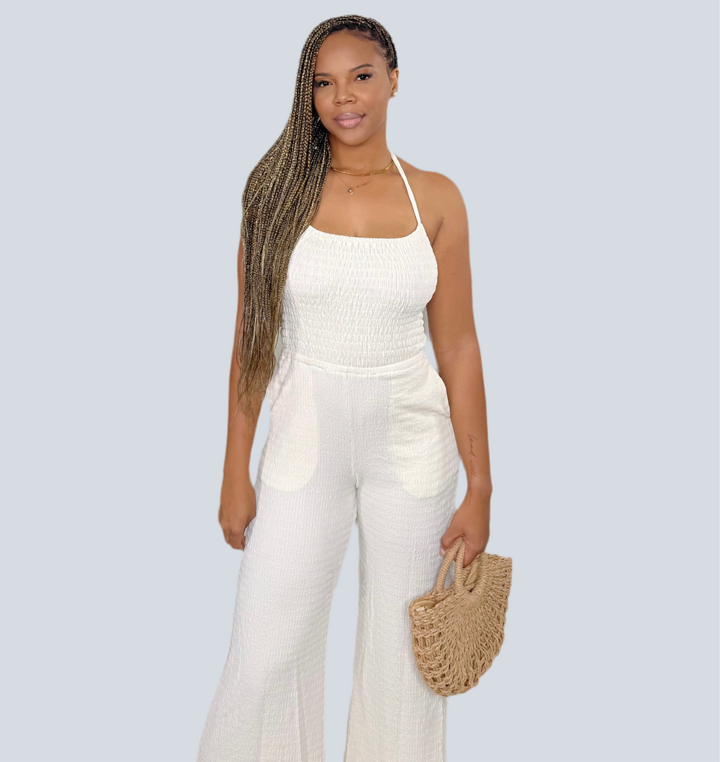 Isla Ivory Open Back Jumpsuit