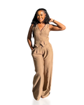 Soleil Mocha Vest Pants Set