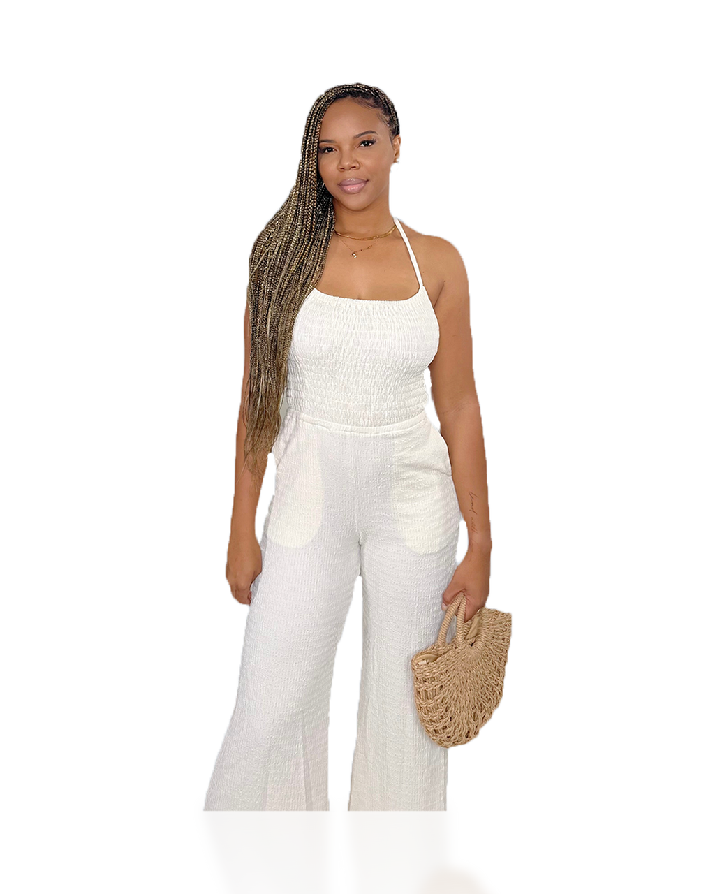 Isla Ivory Open Back Jumpsuit