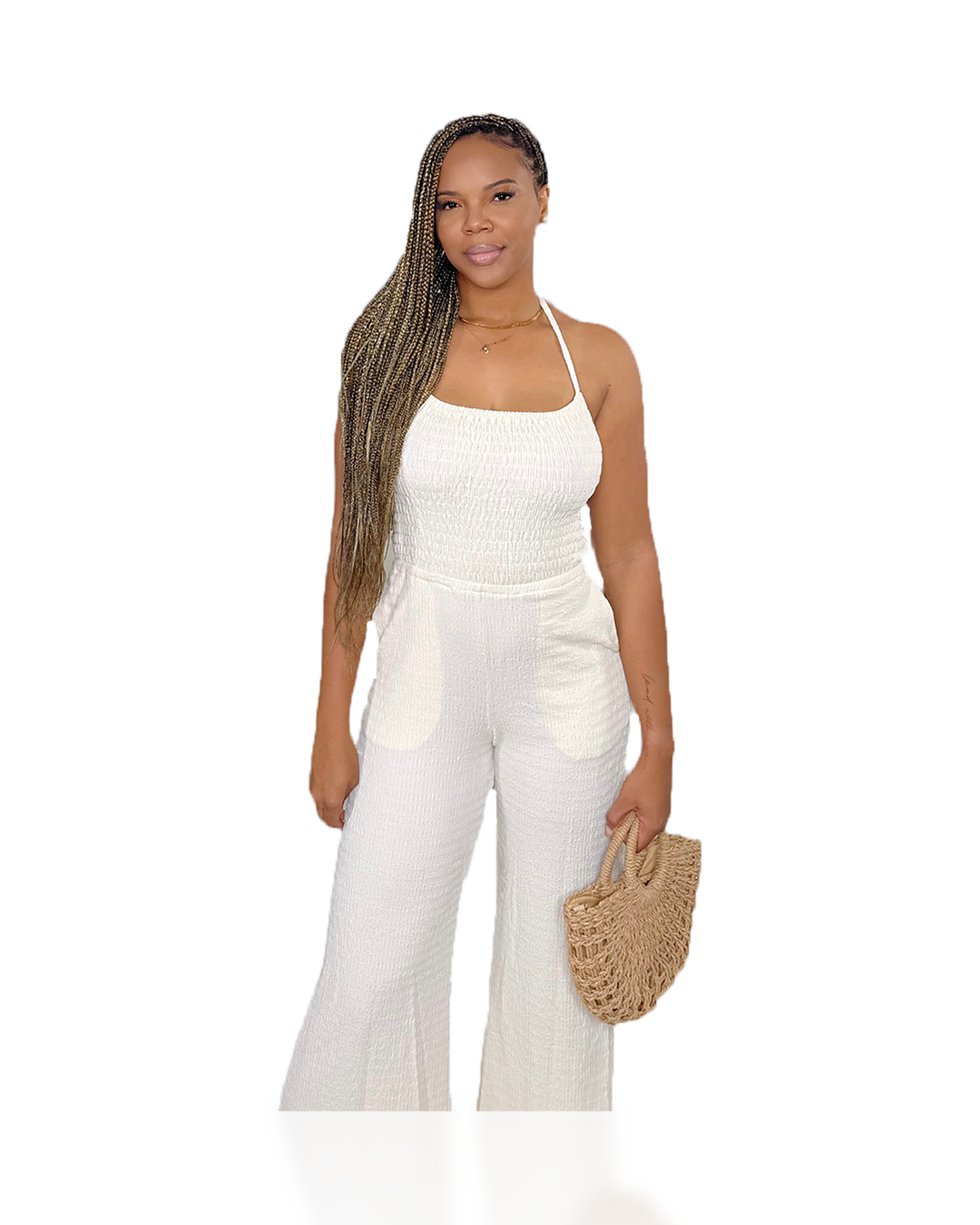 Isla Ivory Open Back Jumpsuit